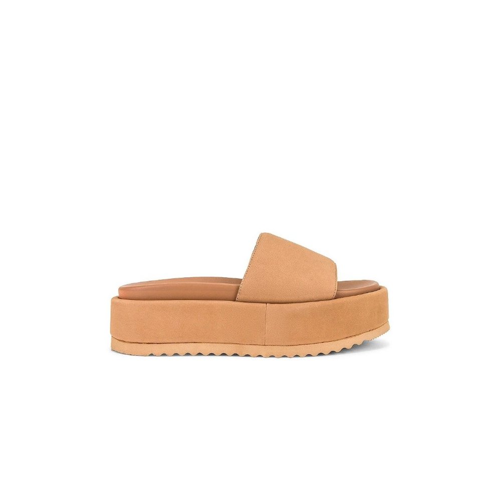 Tony Bianco Tan Platform Slide Sandals
